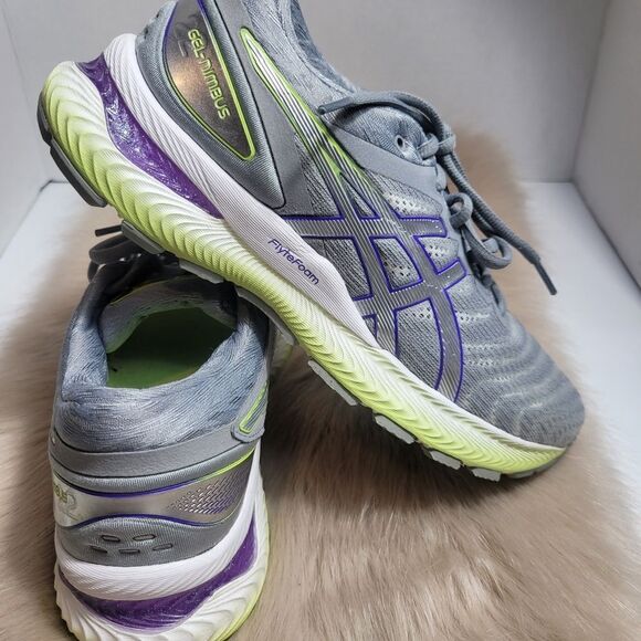 Asics Gel-Nimbus 22 White/Pure Silver  Womens Running Shoes Size 7 - Picture 5 of 10